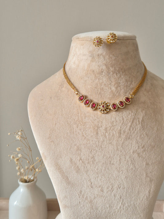 Tithi Gold Necklace Set, handcrafted golden jewelry with modern Indian aesthetics by Naitri.