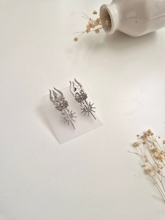 Beautiful and unique handcrafted oxidized Shaila Earrings with dangle design.