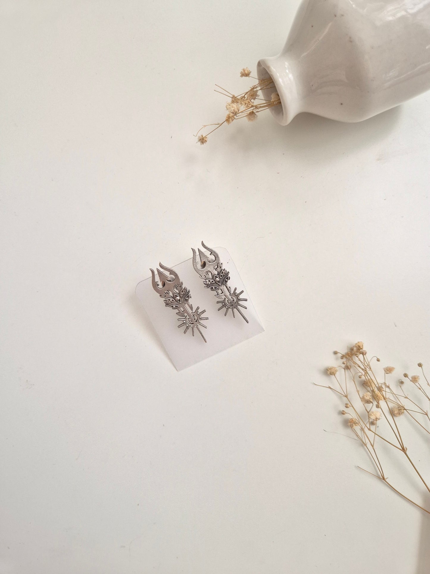 Beautiful and unique handcrafted oxidized Shaila Earrings with dangle design.