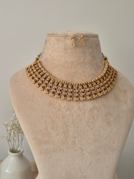 Varsha Golden Necklace Set