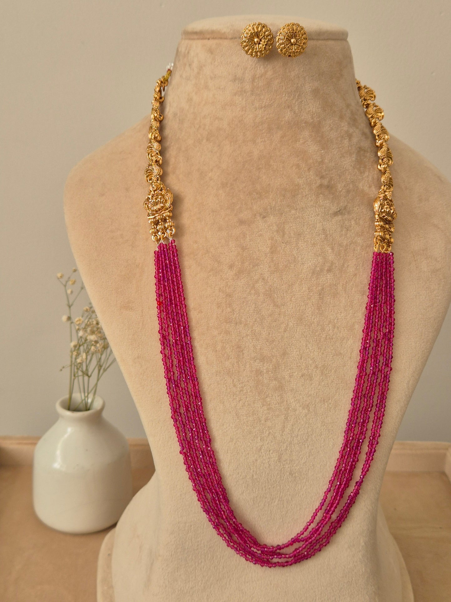 Chetna Long Golden Necklace Set