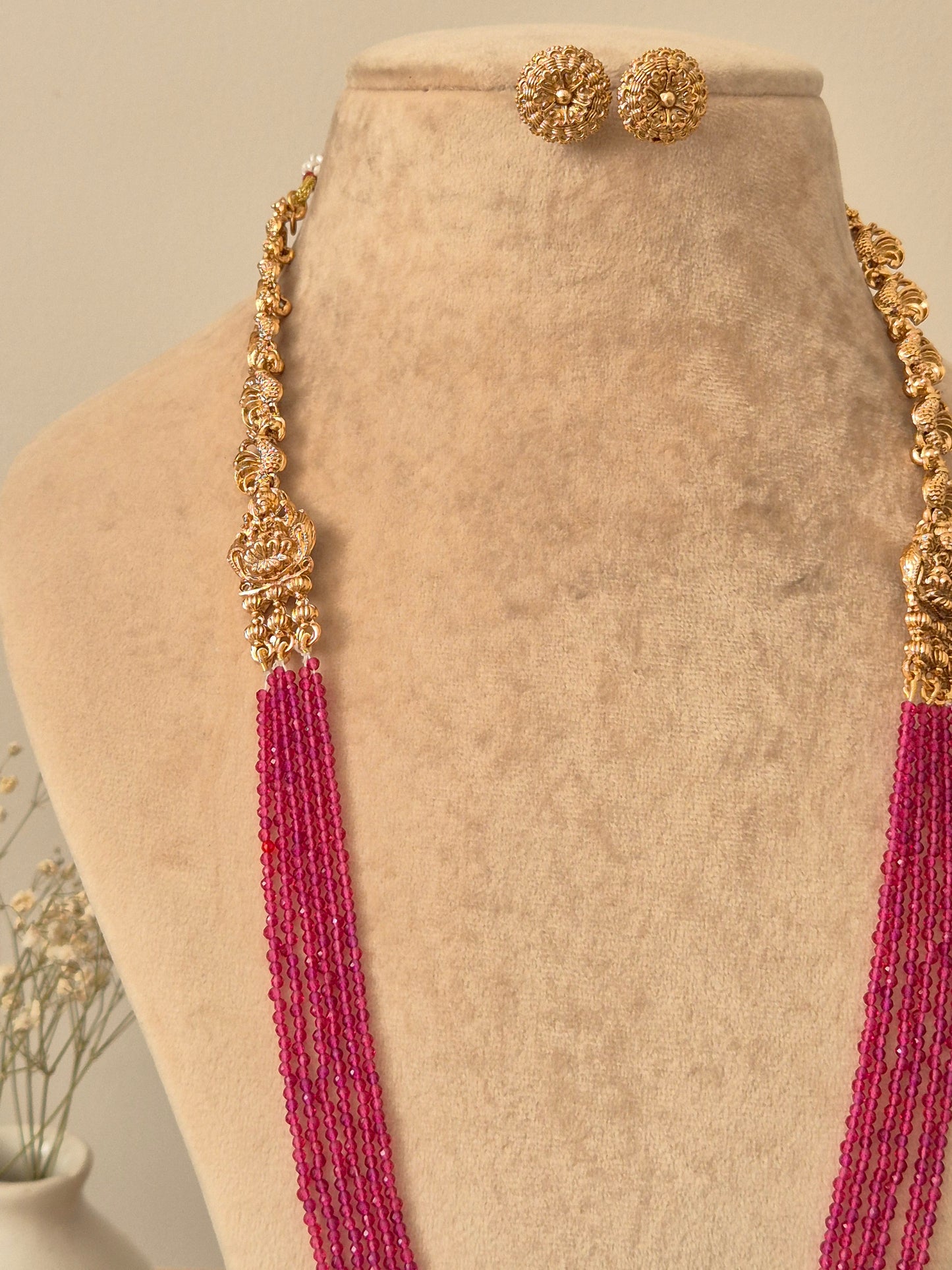 Chetna Long Golden Necklace Set
