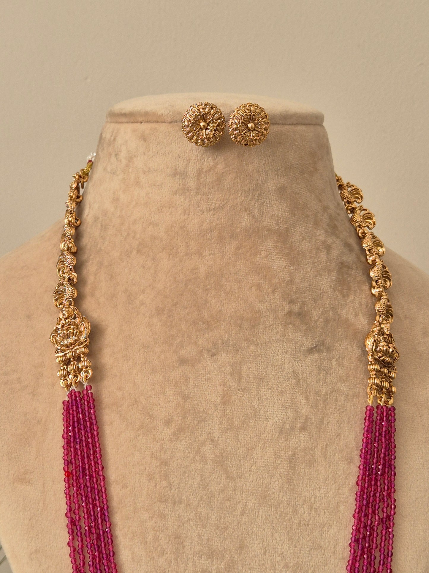 Chetna Long Golden Necklace Set