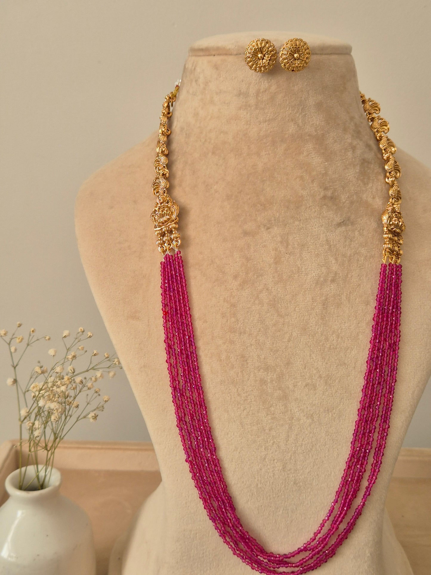 Chetna Long Golden Necklace Set