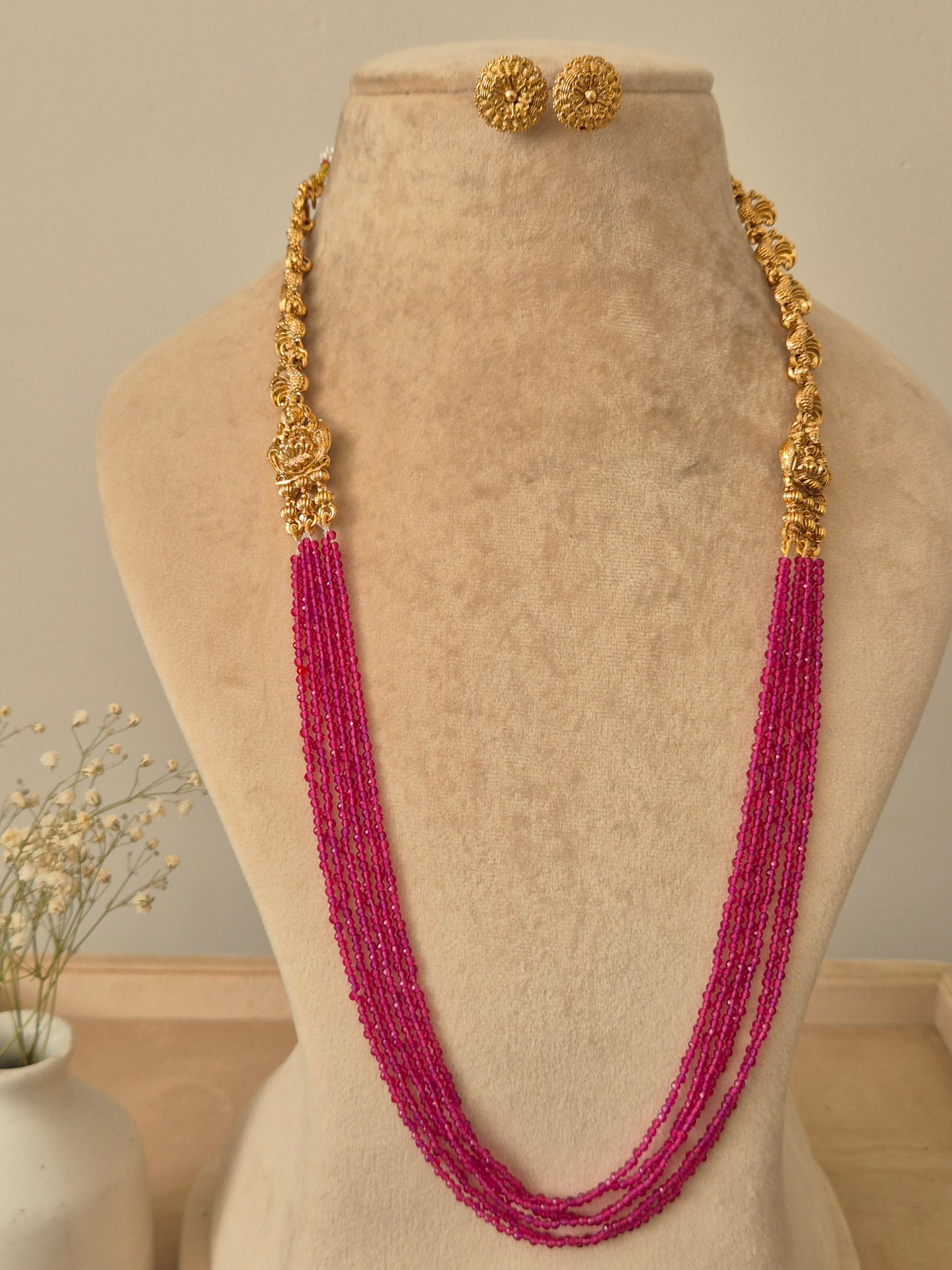Chetna Long Golden Necklace Set
