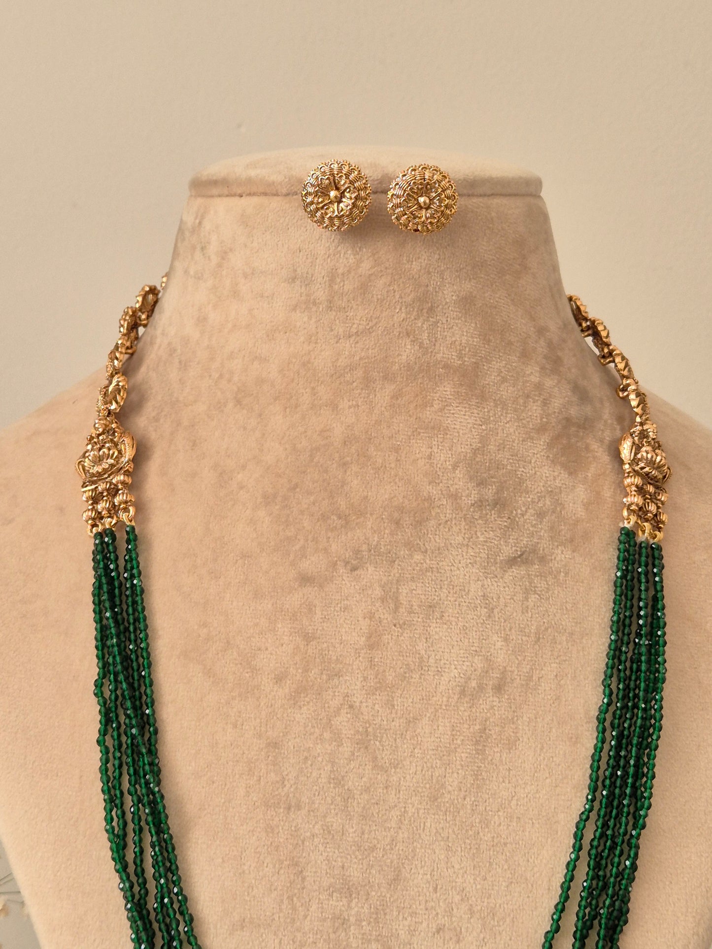 Shwetha Long Golden Necklace Set