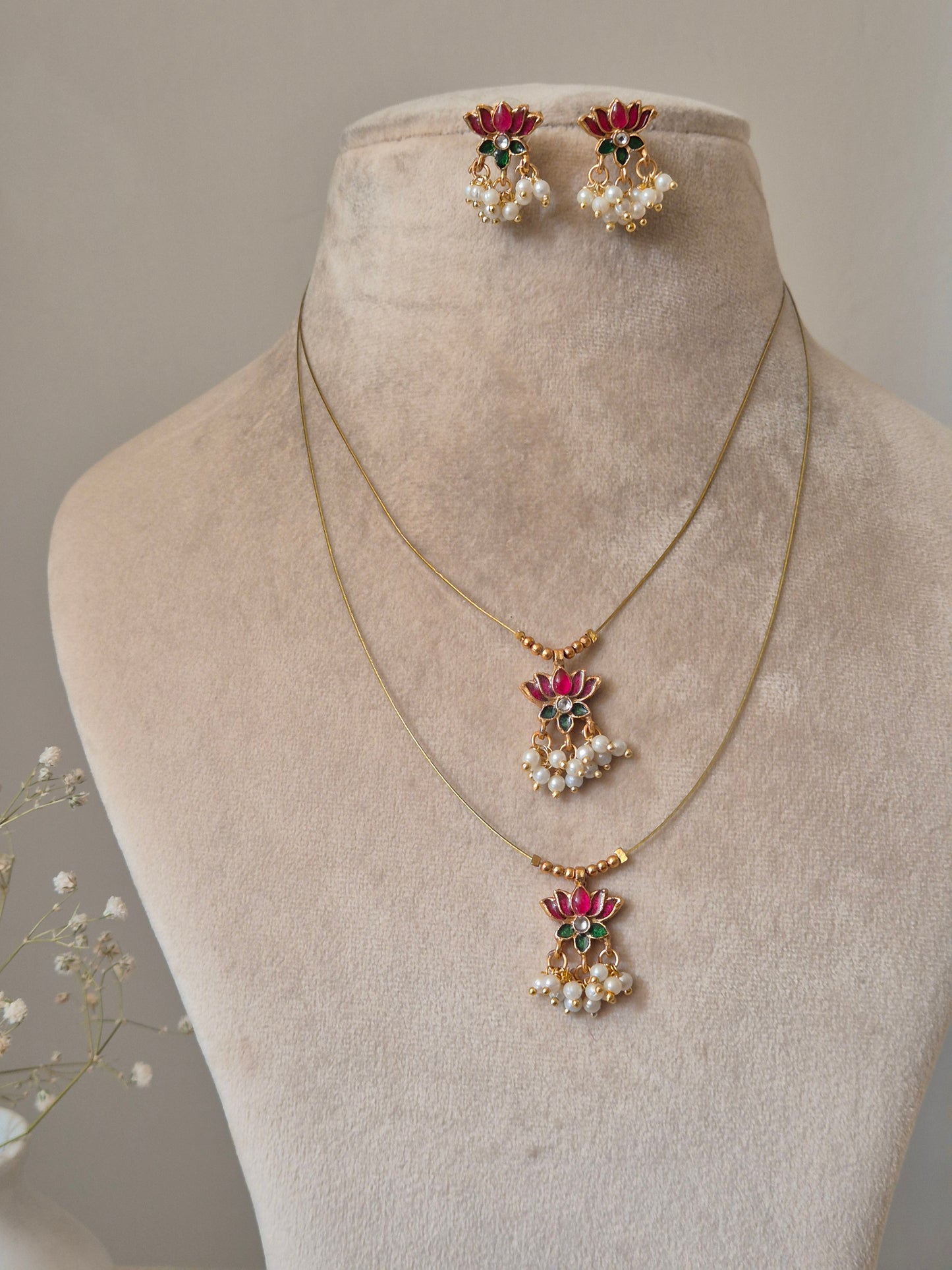 Kumudini Invisible Necklace Set