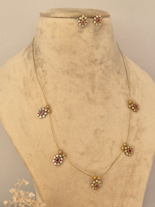 Thanmayi Invisible Chain Necklace Set