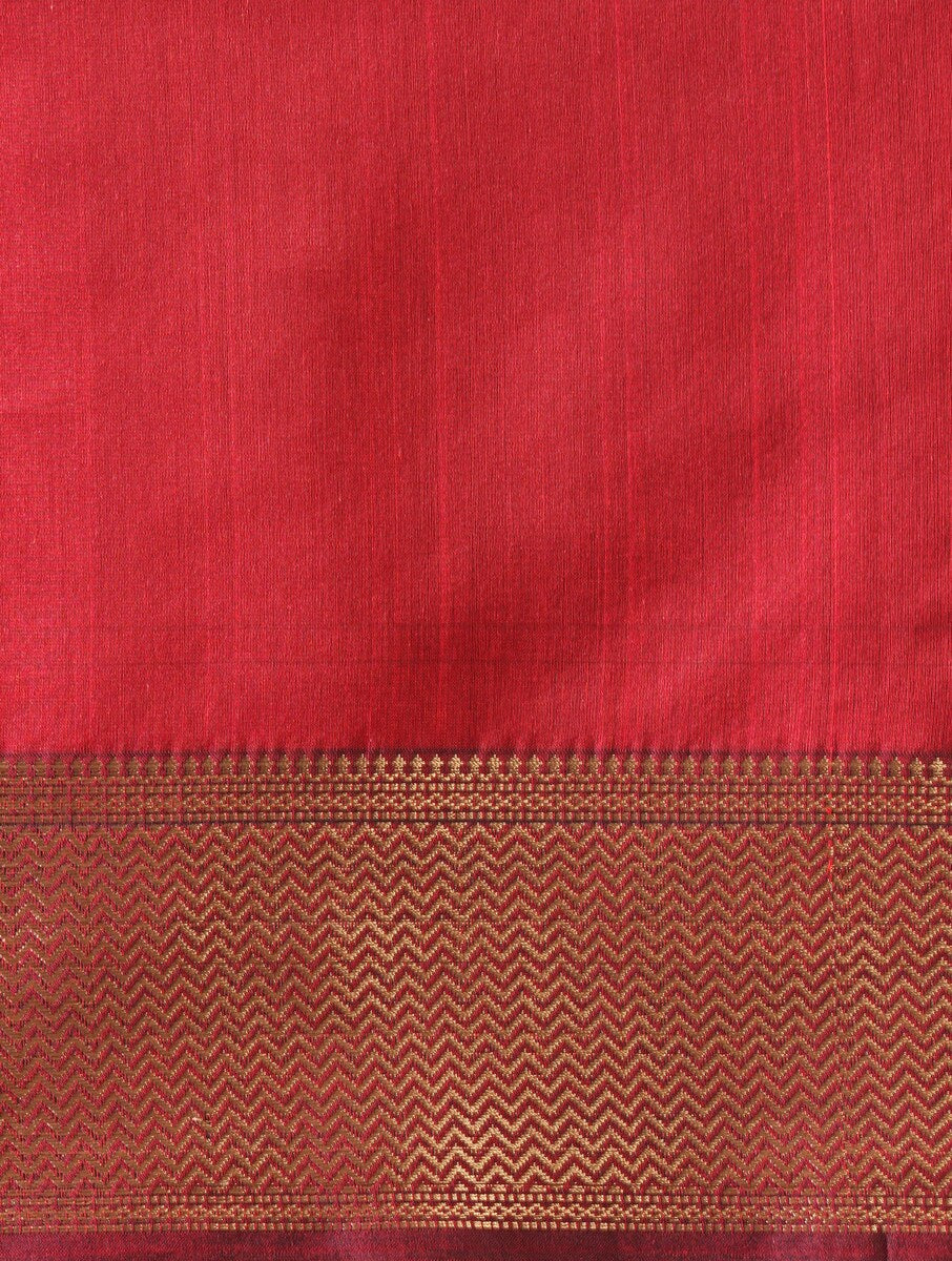 Red Maheshwari Saree