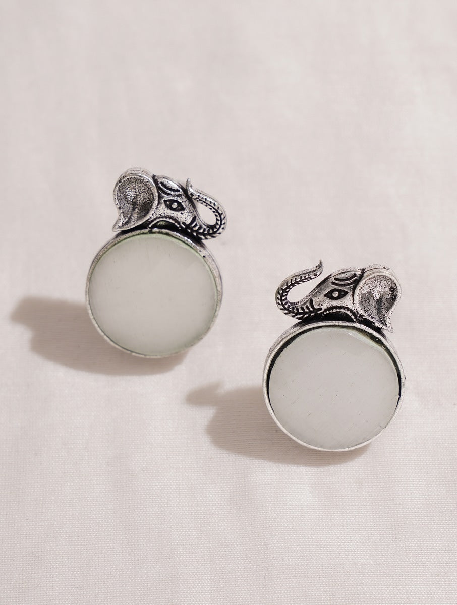 Silver necklace set with matching earrings and ring, Seema by Naitri.