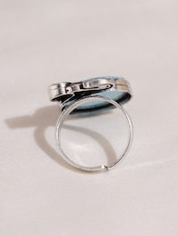 Blue and silver choker necklace set with matching ring, Noori by Naitri.