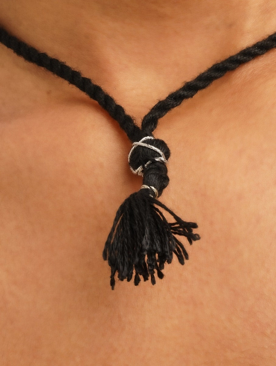 Red and black dangle choker necklace set, brass, premium styling