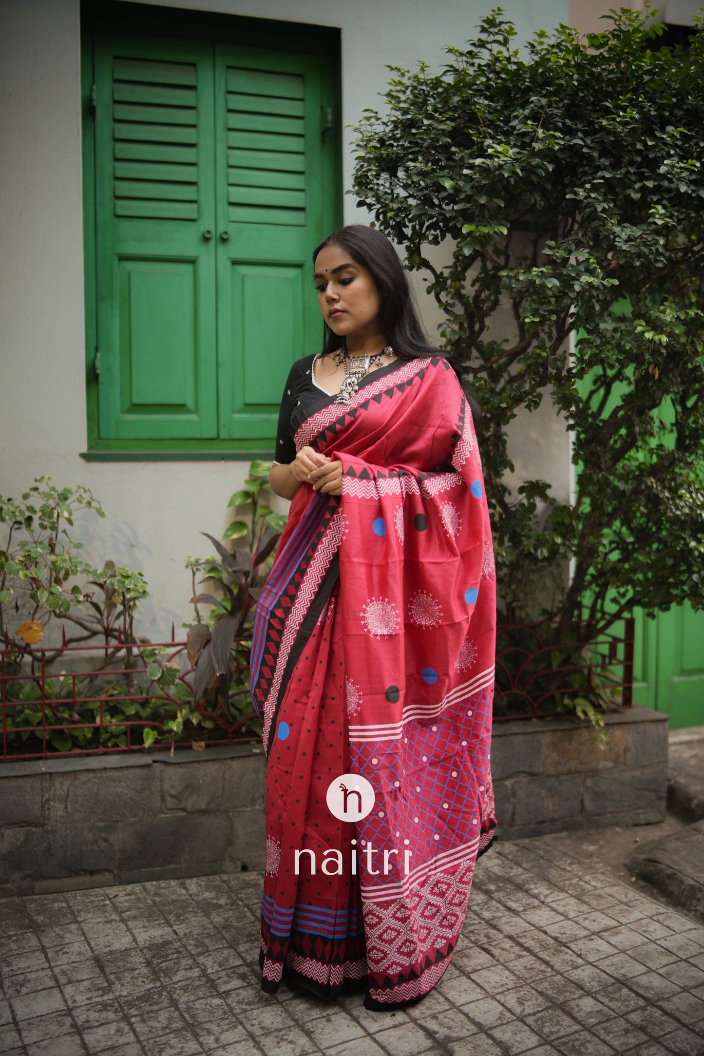 Devi Hand Block Print Saree by Naitri - Saree