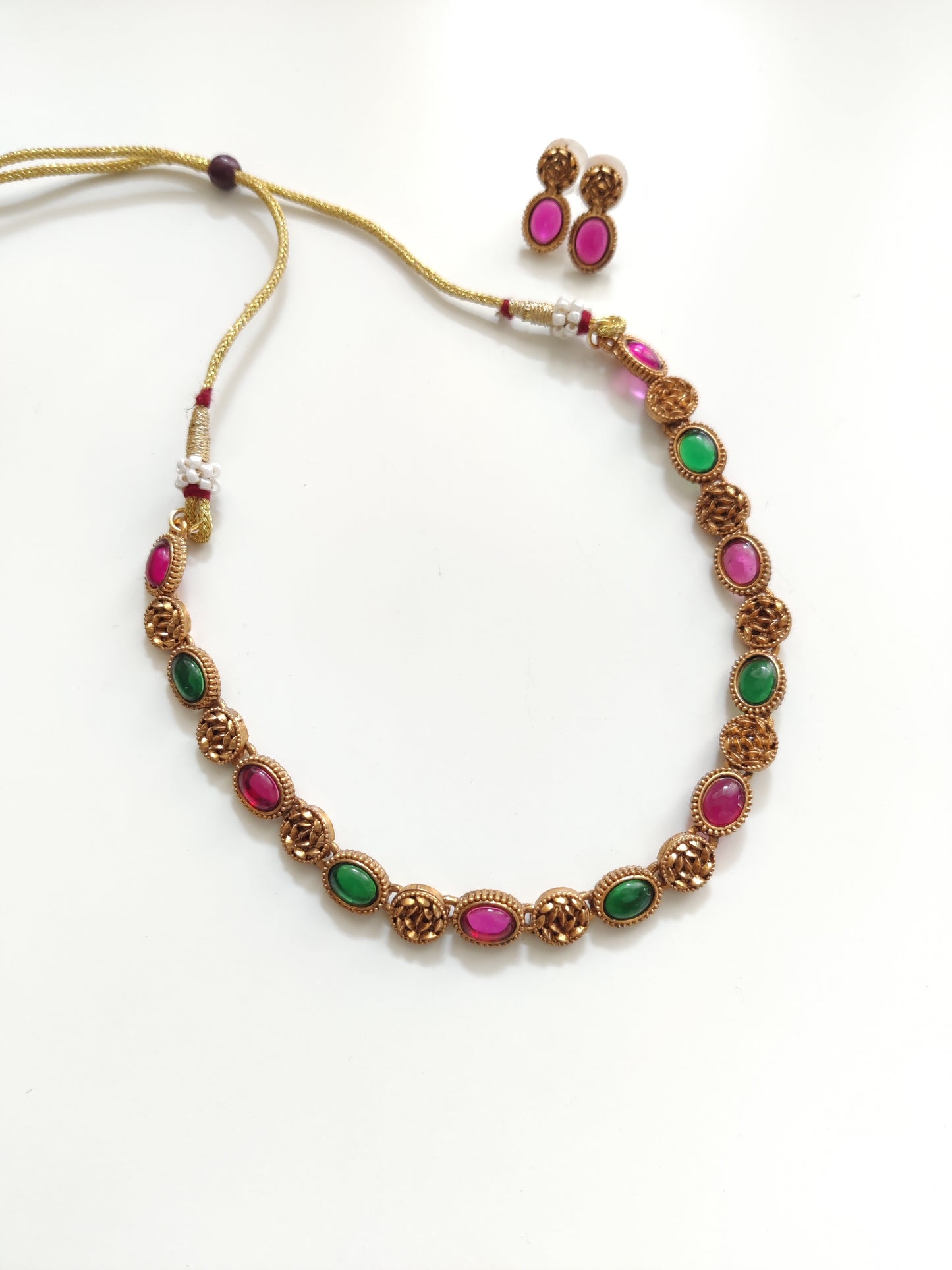 Svadha Temple Necklace Set by Naitri - Necklace
