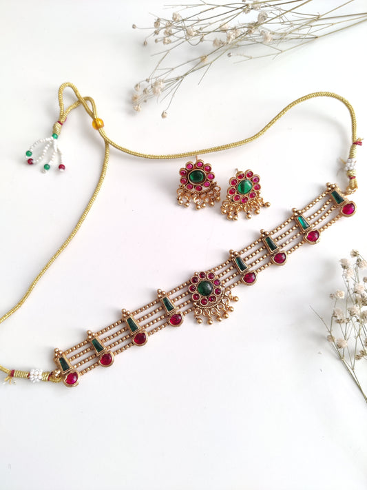 Aarya Temple Choker Set