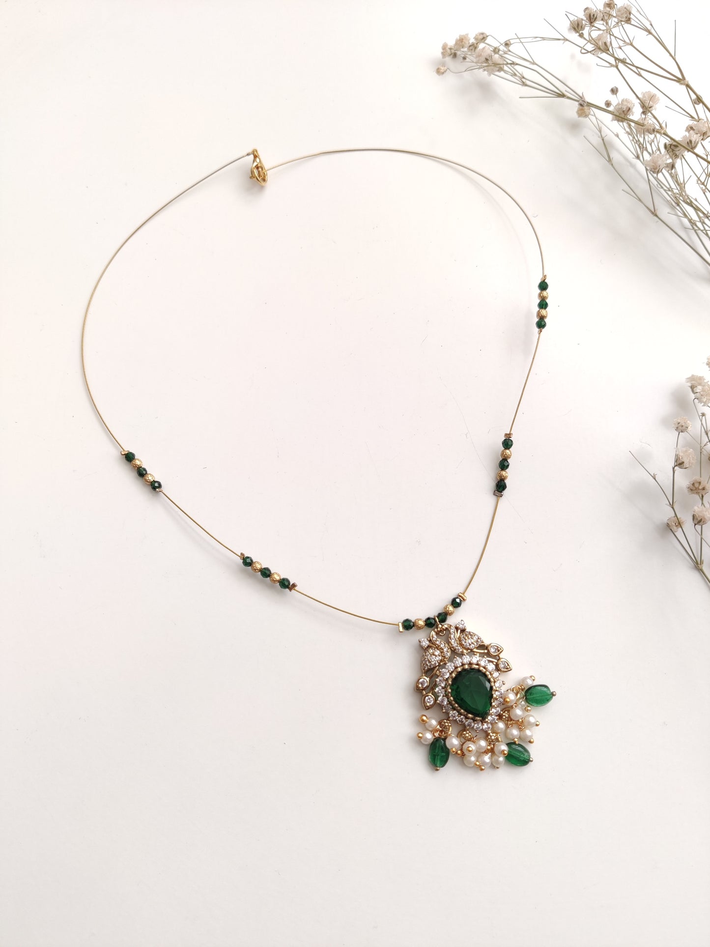 Shubhra Temple Invisible Chain Necklace