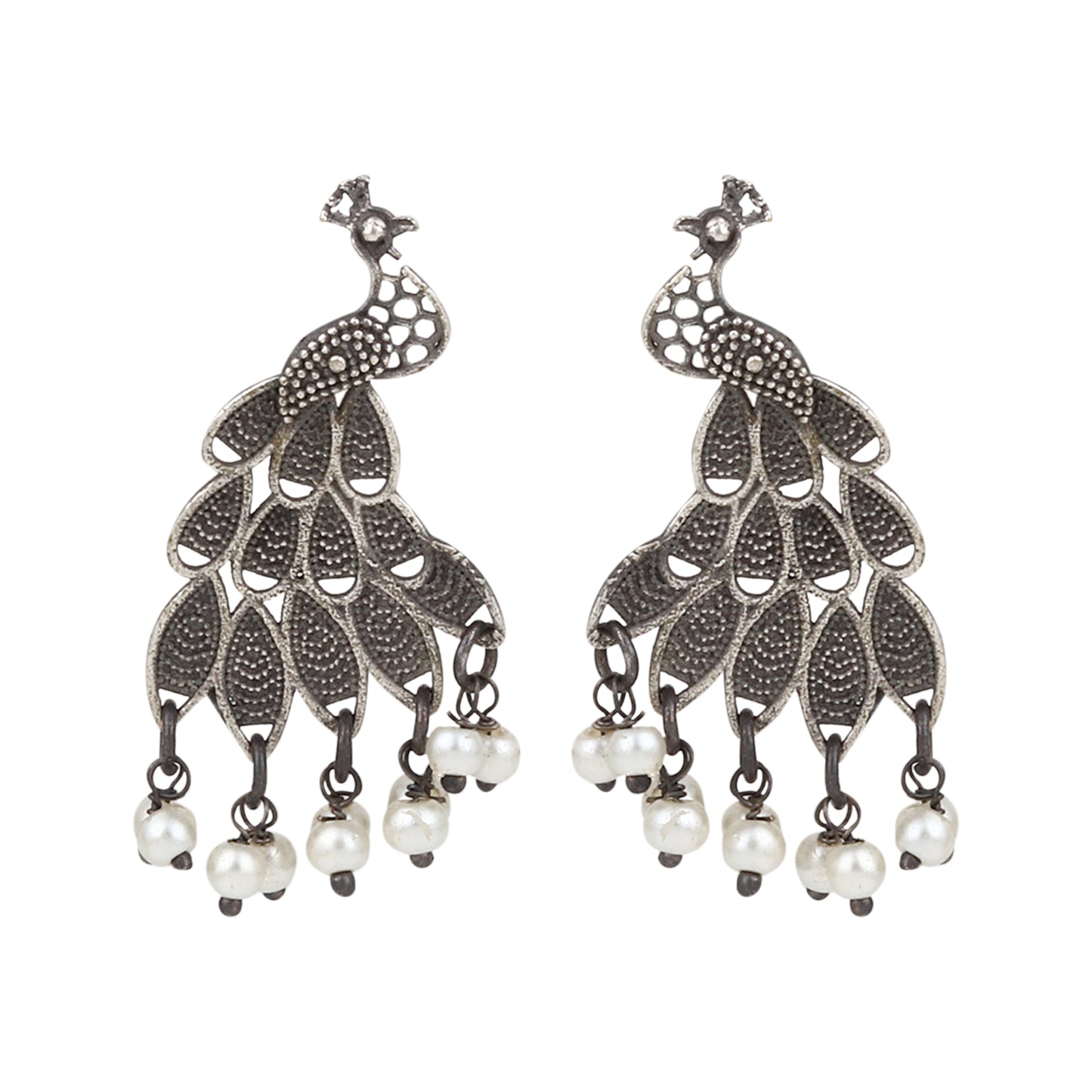 Multicolor beaded necklace set, Rangkriti by Naitri, on white display.