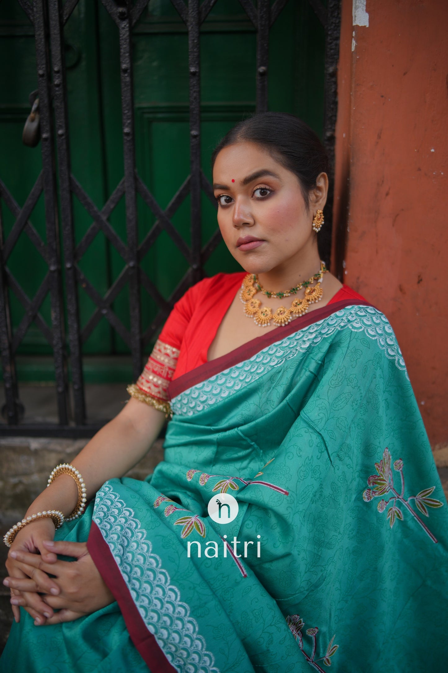 Manjari Hand Block Print Saree