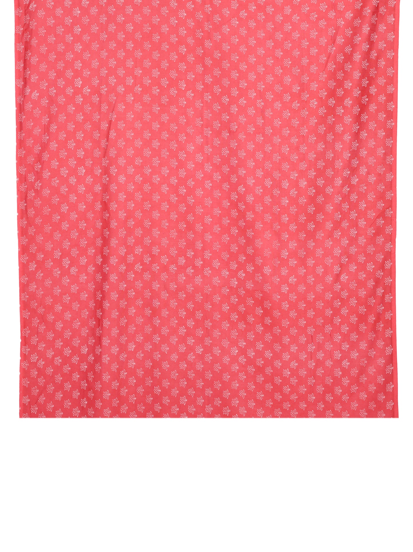 Red and white hand-block printed cotton-silk saree with gold zari border detail flower printed blouse by naitri.in
