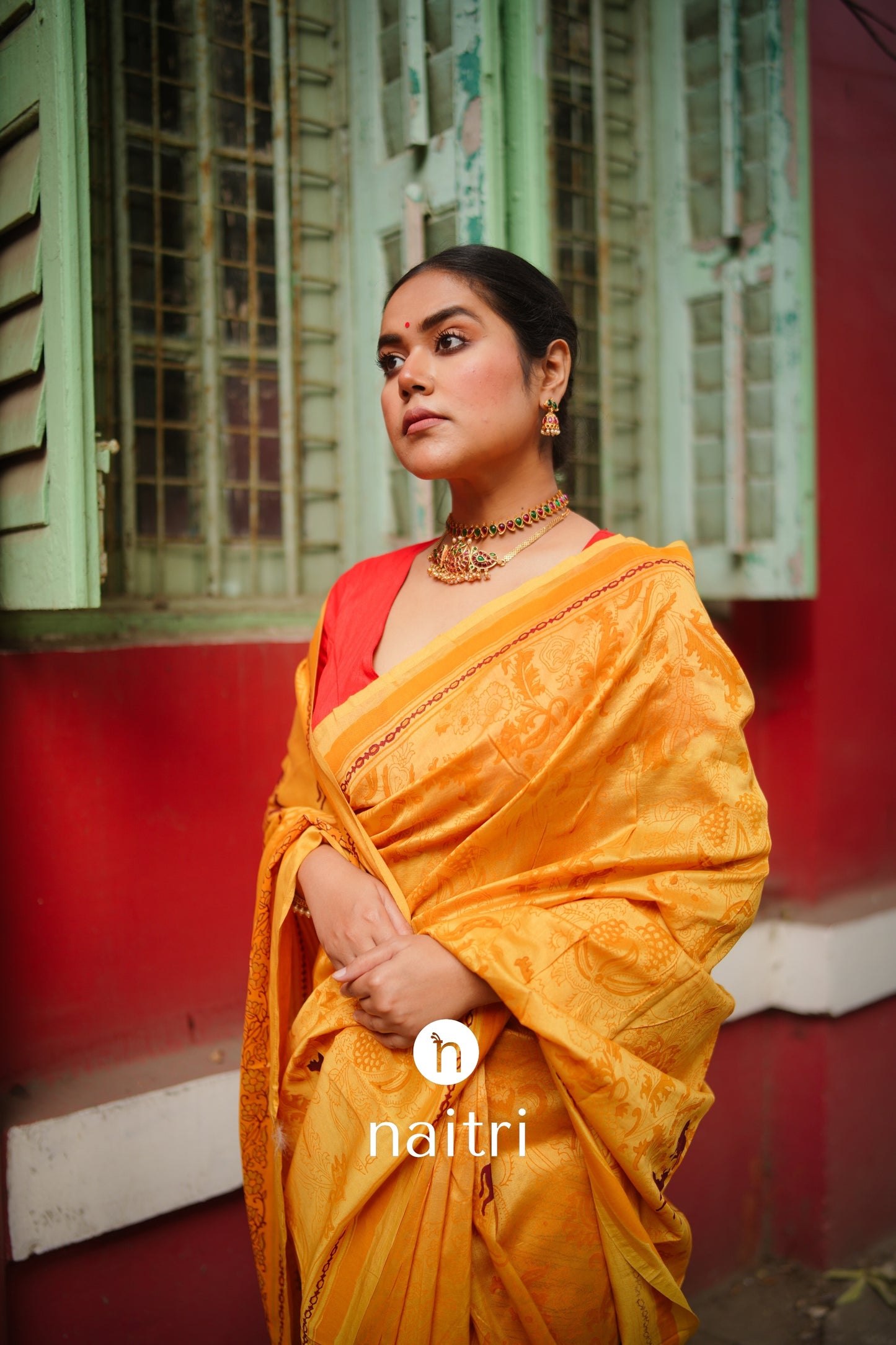 Nandi Hand Block Print Saree