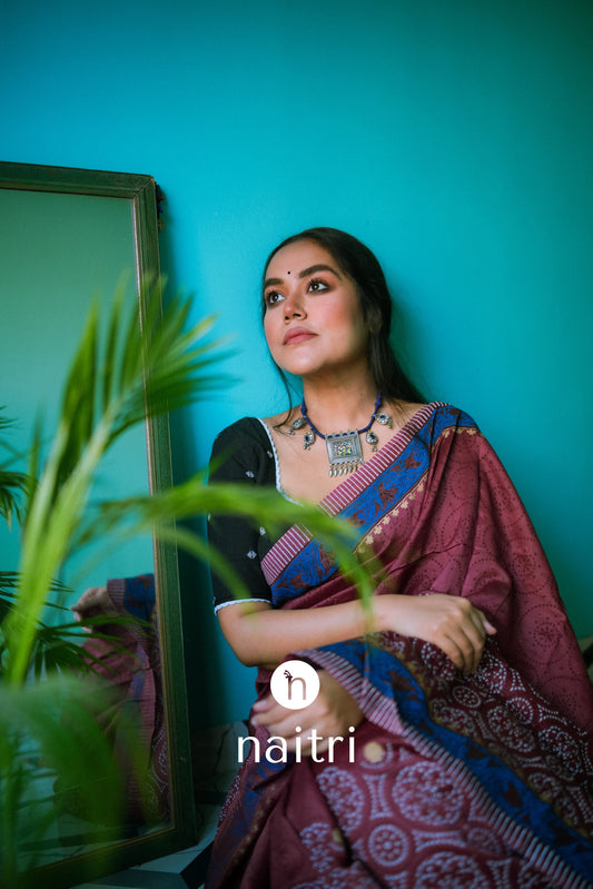 Rituja Hand Block Print Saree by Naitri - Saree