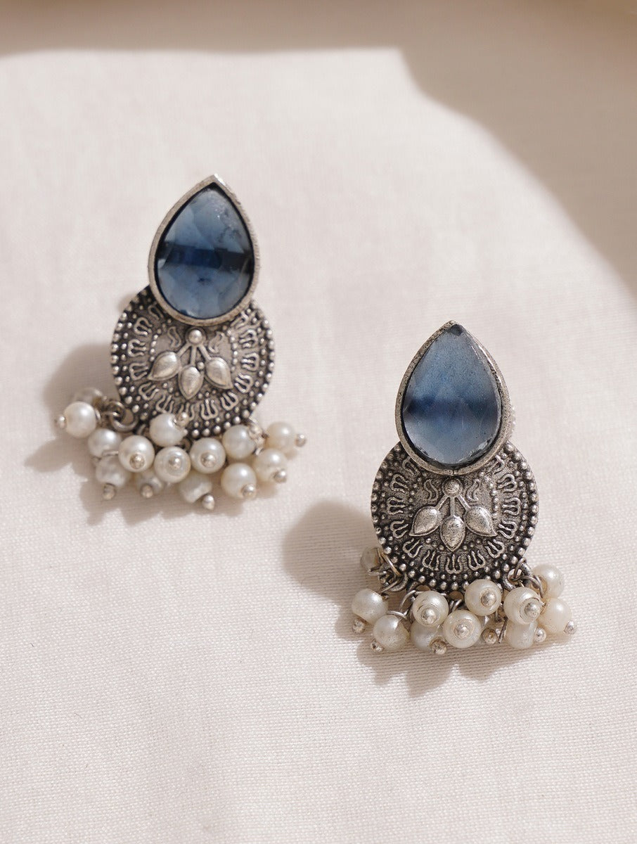 Multi-colored blue and silver necklace set, Sweekriti by Naitri.