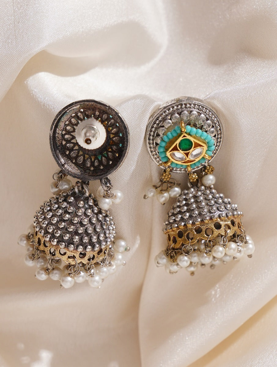 Black, gold, and silver choker necklace set, Angana by Naitri.