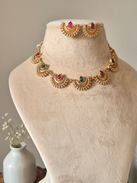 Anvika Temple Necklace Set