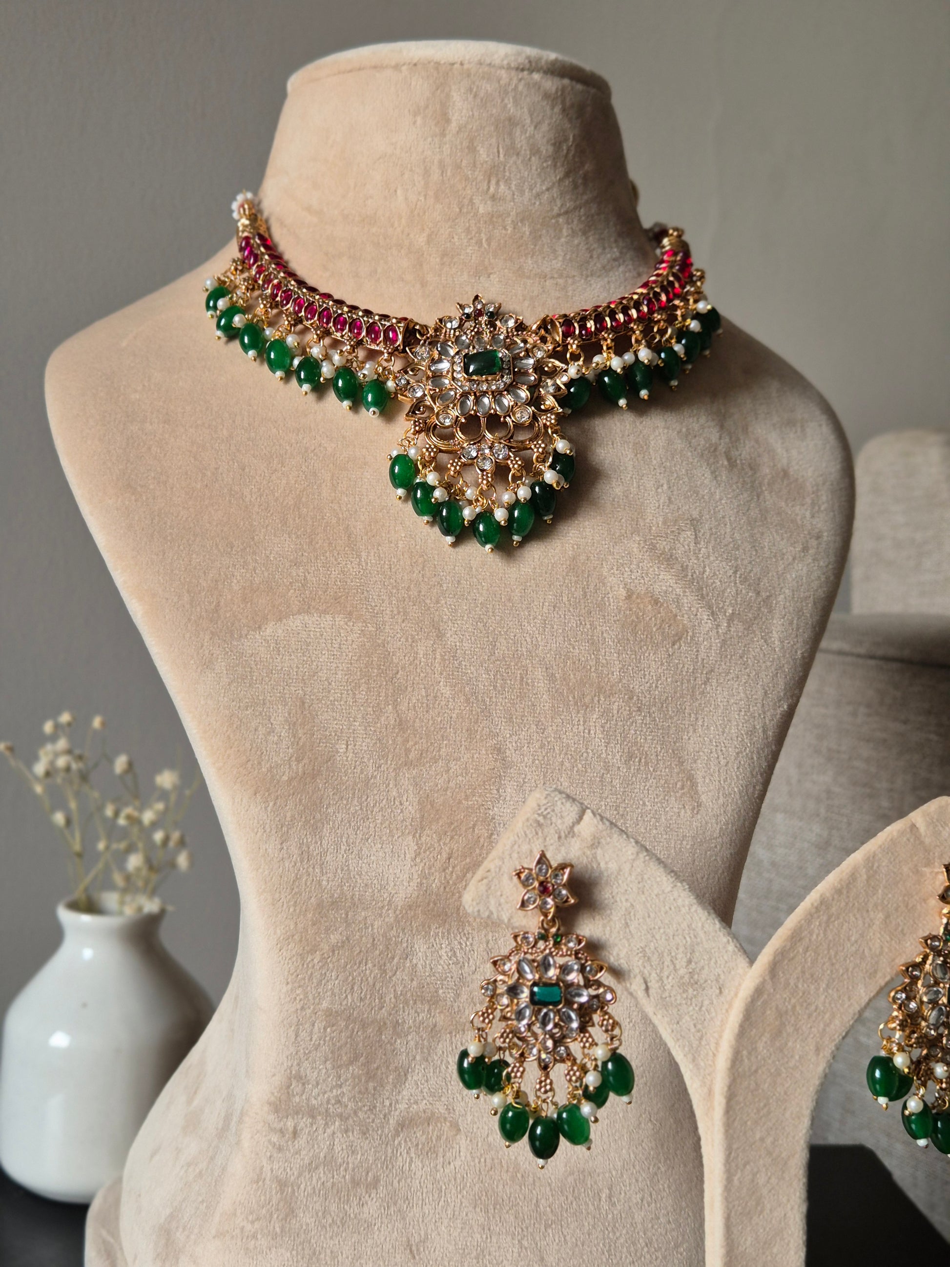 Shrini Temple Necklace Set by Naitri - Necklace