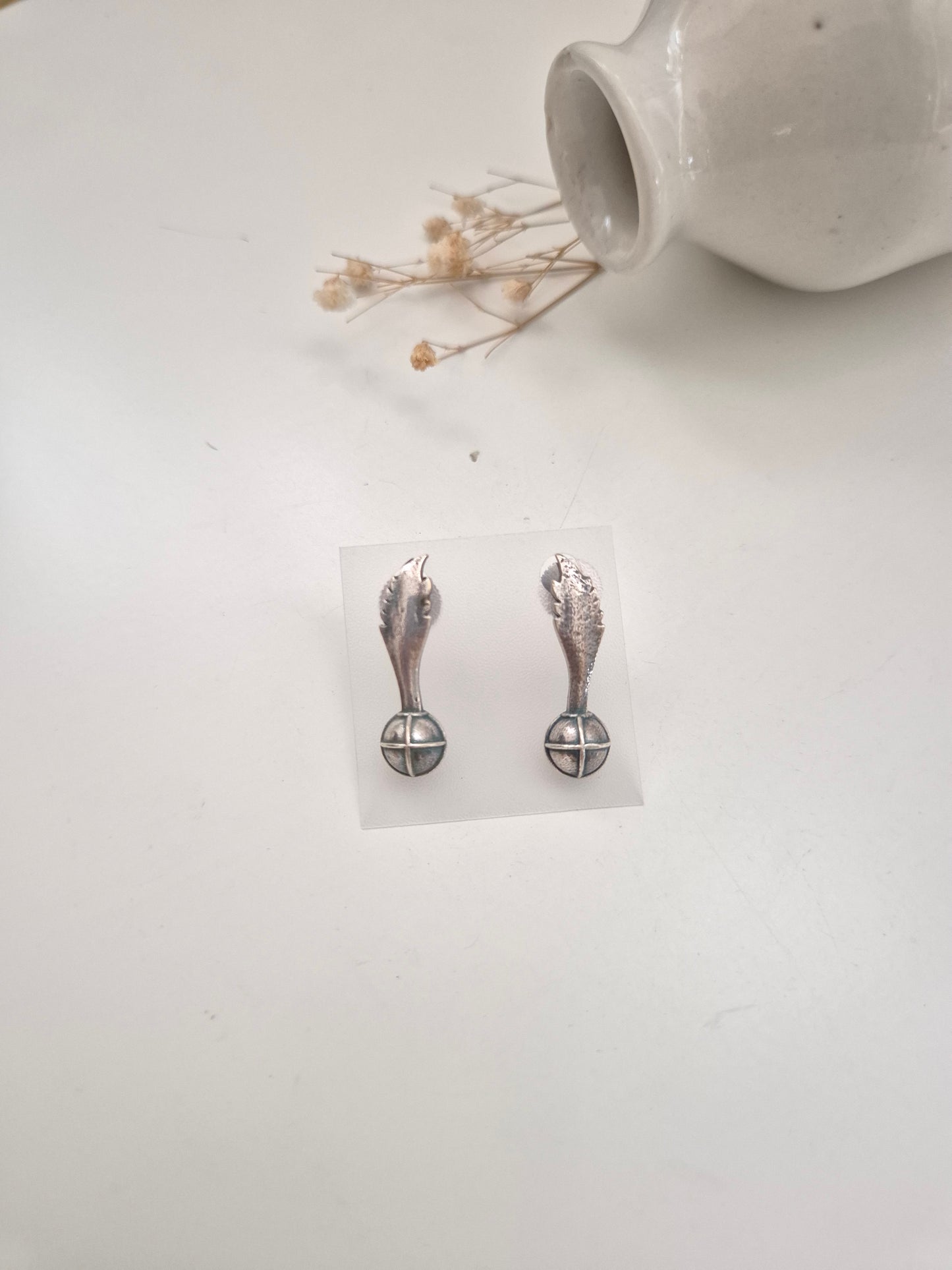 Anavi Earrings, silver handcrafted oxidized hoop earrings, lightweight and exceptional design.