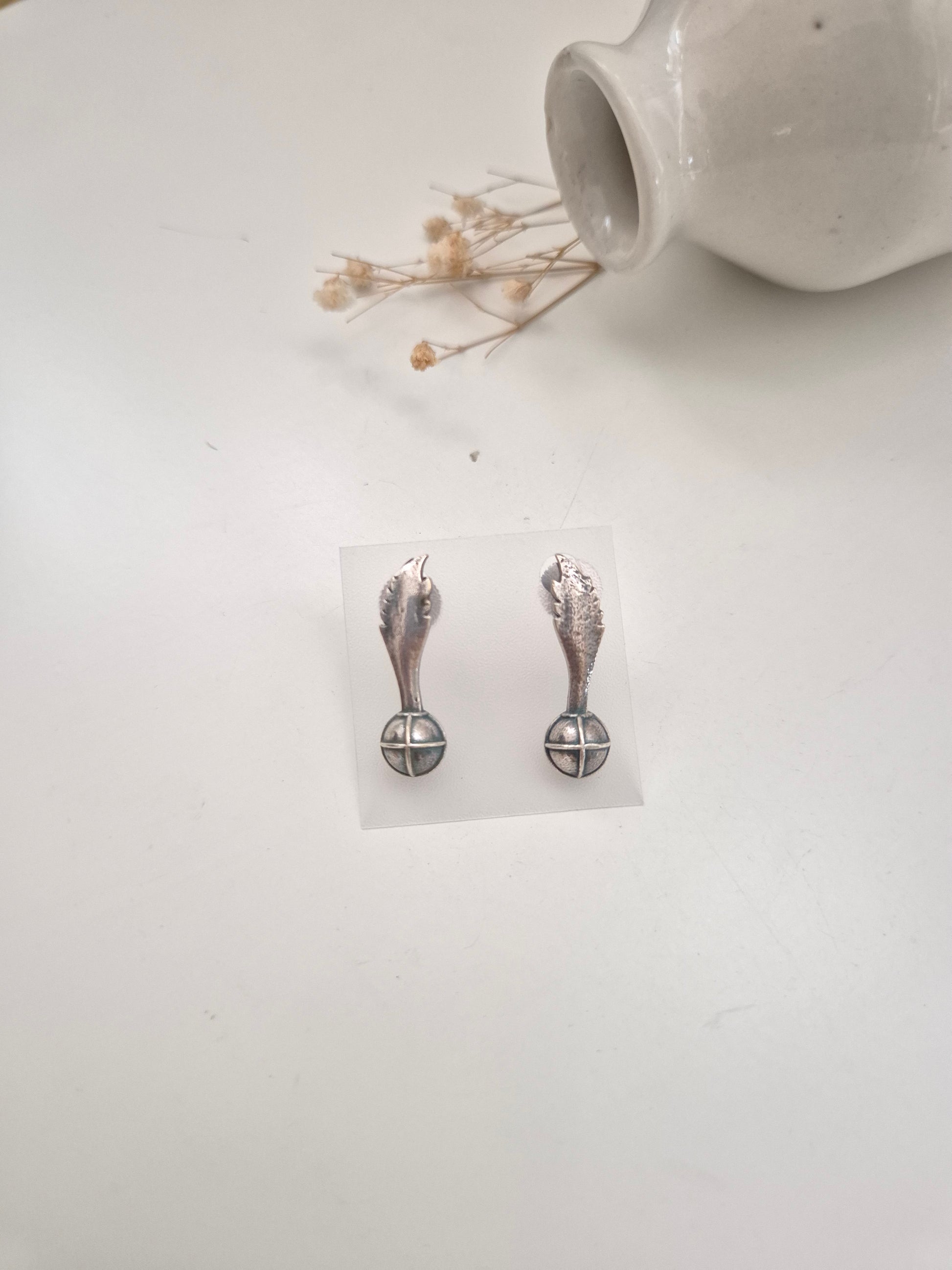 Anavi Earrings, silver handcrafted oxidized hoop earrings, lightweight and exceptional design.