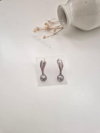 Anavi Earrings, silver handcrafted oxidized hoop earrings, lightweight and exceptional design.