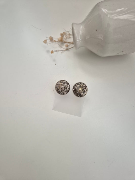 Sohini Earrings, silver handcrafted oxidized stud earrings for timeless and versatile appeal.