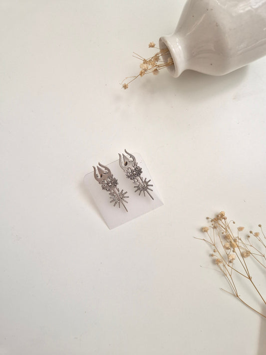 Beautiful and unique handcrafted oxidized Shaila Earrings with dangle design.