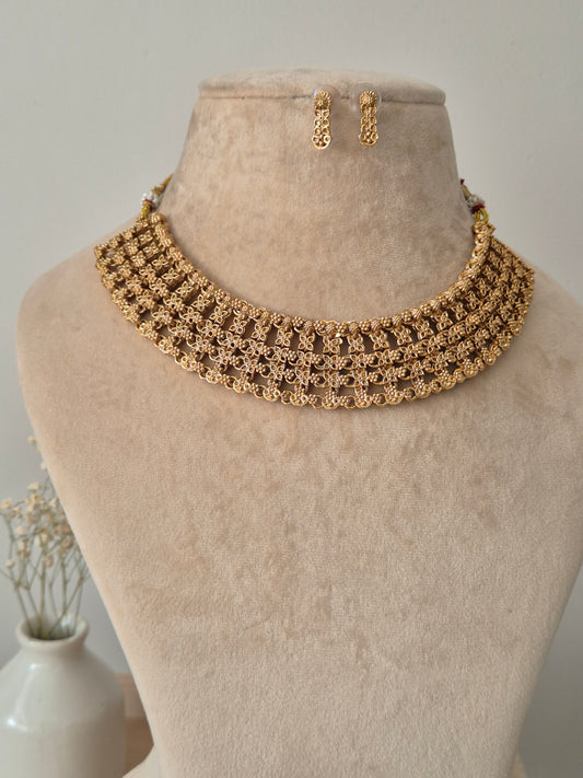 Varsha Golden Necklace Set