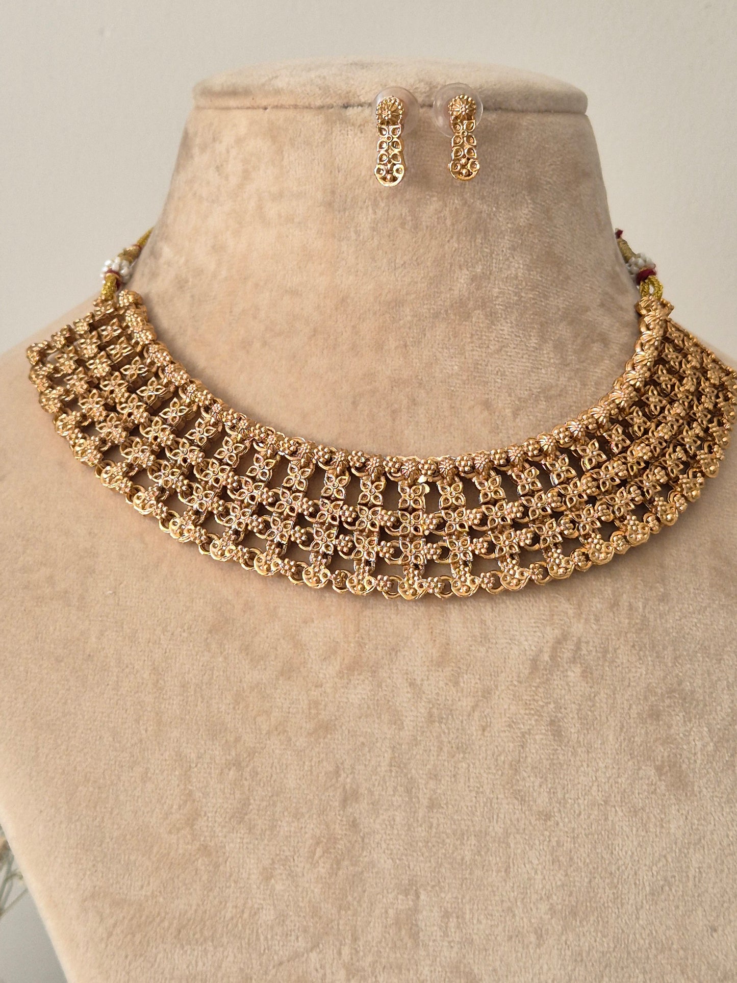 Varsha Golden Necklace Set