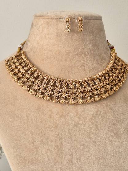 Varsha Golden Necklace Set