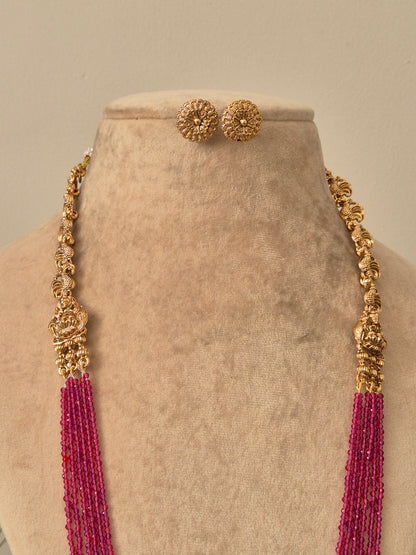 Chetna Long Golden Necklace Set