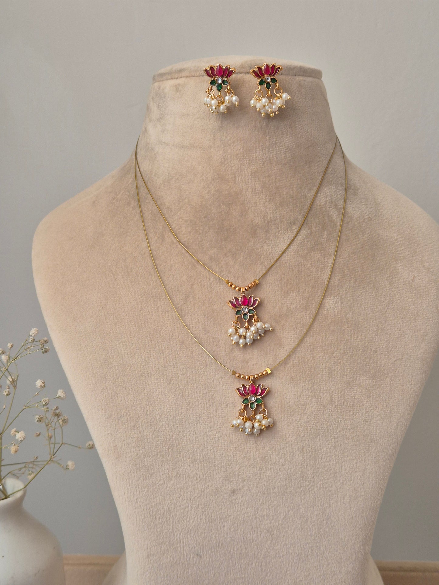 Kumudini Invisible Necklace Set