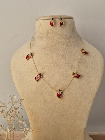 Bhamini Invisible Chain Necklace Set