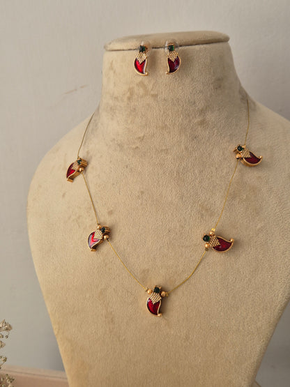Bhamini Invisible Chain Necklace Set