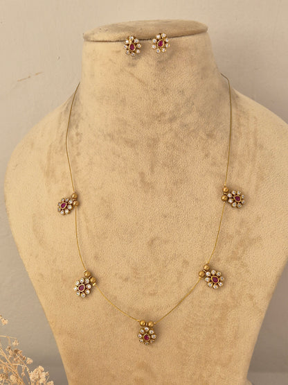 Thanmayi Invisible Chain Necklace Set