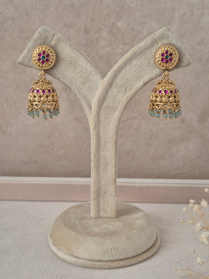 Babli traditional golden ethnic jhumka earrings handcrafted traditional earrings by Naitri.in
