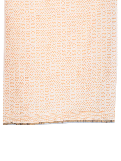 Handcrafted cotton silk saree with artisanal Bagh prints from Madhya Pradesh, styled in a classic drape by naitri.in