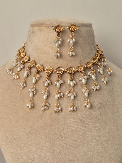Gold and pearl jewelry for perfect ethnic events easy to carry, light weight, imitation jewellery by naitri.in