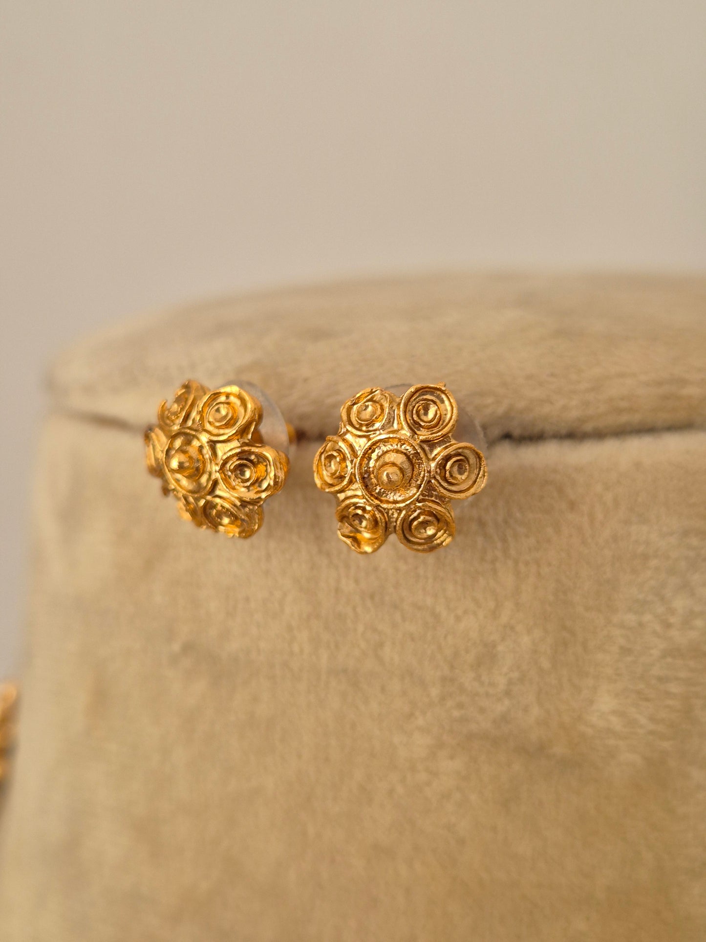 Gold-polished minimalist earrings by naitri.in
