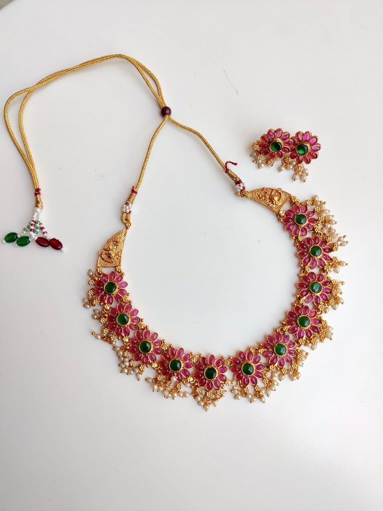 Grace Temple Necklace Set by Naitri - Necklace