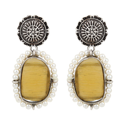 Yellow, multicolor and silver statement choker, Deveena by Naitri.