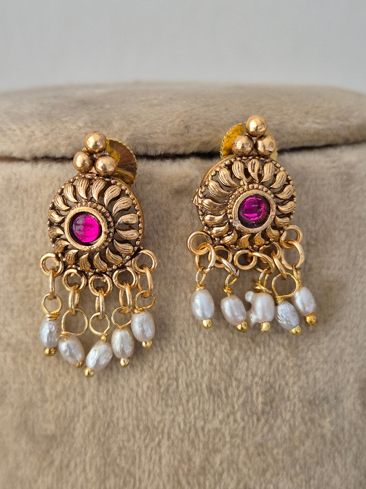 Handcrafted brass alloy traditional Indian earrings