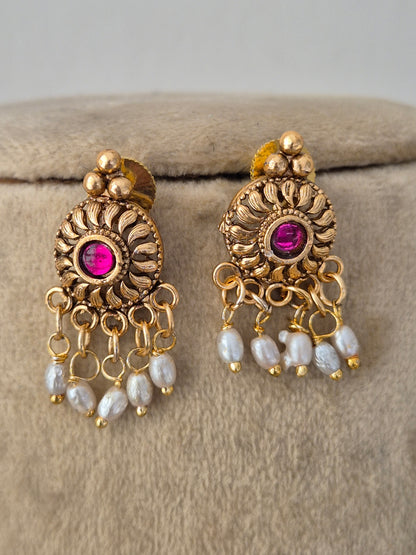 Handcrafted brass alloy traditional Indian earrings